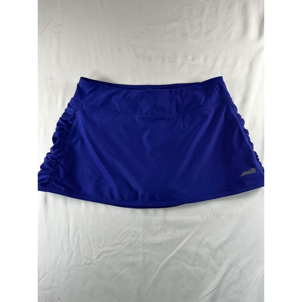 Avia Womens Royal Blue Ruched Side Athletic Tennis Golf Skort Size Small